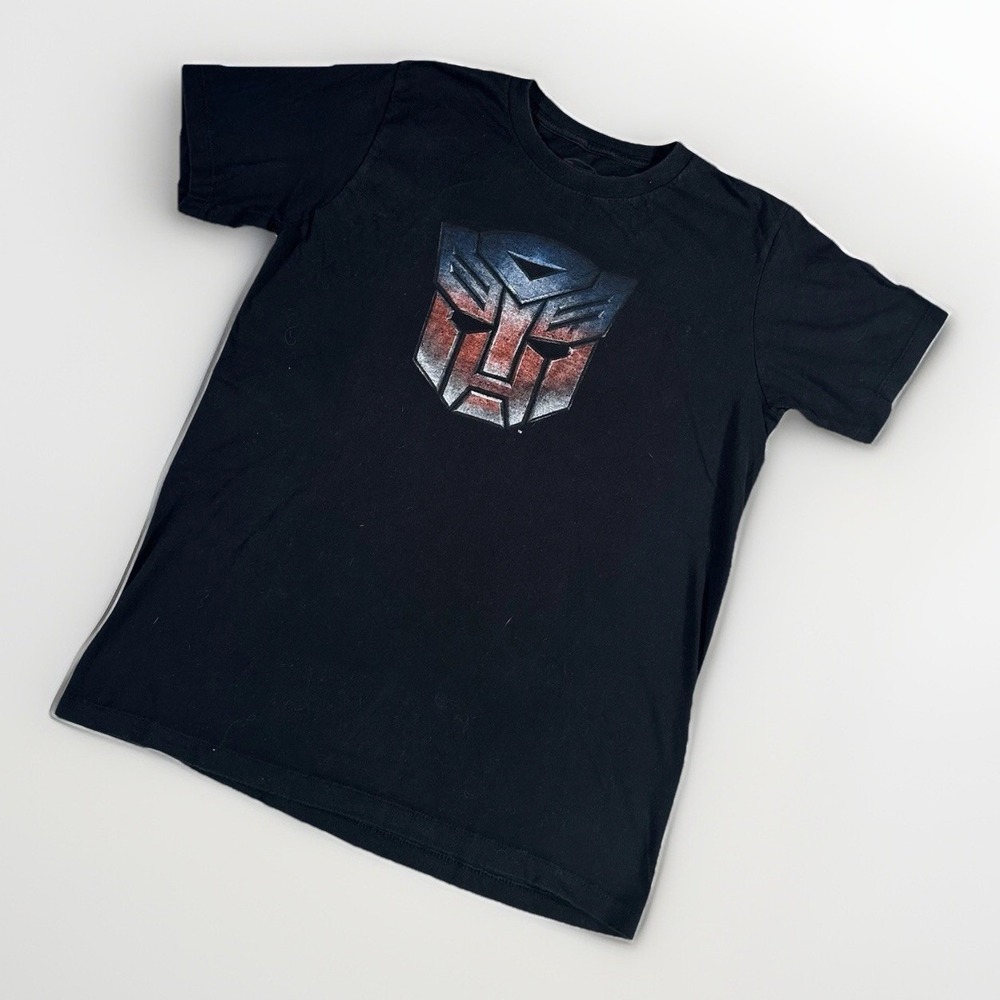 Y2K 2008 Transformers Men T-Shirt Size Medium Black Logo Graphic Movie Promo